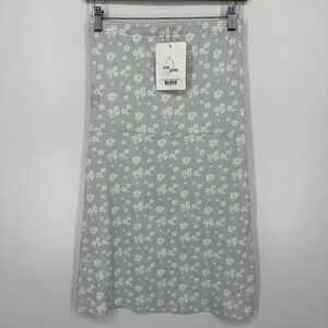 Djerf Avenue Tube Dress Women's Size M Blue Floral Print New